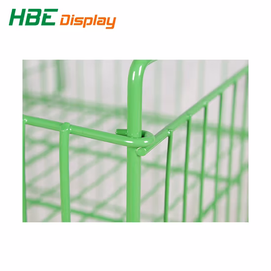 Supermarket Retail Metal Wire Display Dump Bin with Wheels